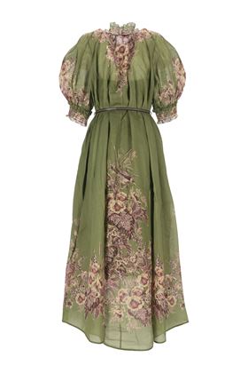 Khaki ramie all-over floral woman dress Zimmermann | 1025DSS242KHAKI FLORAL